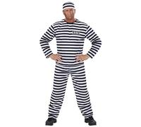 W WIDMANN MILANO Party Fashion - Disfraz de preso para hombre, conjunto de 3 piezas, preso para carnaval y fiestas temáticas