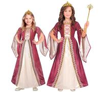 W WIDMANN MILANO Party Fashion Disfraces de Princesas Medievales para Niños, sólido, color burdeos, 116 cm (Widmann S.r.l. 13195)