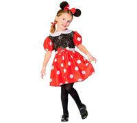 W WIDMANN MILANO Party Fashion - Disfraz de ratón para niños, vestido con orejas, animales, fiesta temática, carnaval, Minnie