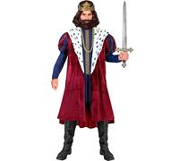 W WIDMANN MILANO Party Fashion - Disfraz de rey para hombre, 4 piezas con corona y capa, para carnaval y teatro