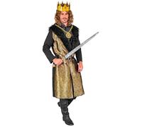 W WIDMANN MILANO Party Fashion - Disfraz de rey para hombre, gobernante, capa con chaleco, cinturón y cadena para carnaval