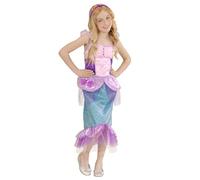 W WIDMANN MILANO Party Fashion - Disfraz de sirena para niños, vestido, cinta para el pelo con estrella de mar, sirena, fiesta temática del mundo submarino