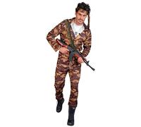 W WIDMANN MILANO Party Fashion - Disfraz de soldado, estampado de camuflaje, uniforme, fuerzas armadas, militar