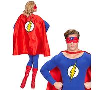 Widmann Conjunto de disfraz de superhéroe, capa y máscara de ojos, color rosso, Normal (WDM09683)