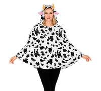 W WIDMANN MILANO Party Fashion - Disfraz de vaca, poncho con capucha, granja, animal, carnaval, fiesta temática