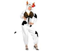 W WIDMANN MILANO Party Fashion - Disfraz de vaca, traje con tetillas, tocado con máscara, carnaval, fiesta temática