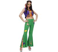 W WIDMANN MILANO Party Fashion - Disfraz de Woodstock Hippie Girl, top, chaleco, pantalones y diadema, Flower Power, carnaval, fiesta temática