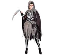 W WIDMANN MILANO Party Fashion - Disfraz esqueleto, vestido, Grim Reaper, disfraz Halloween