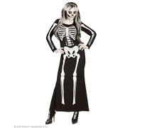W WIDMANN MILANO Party Fashion - Disfraz Esqueleto, vestido largo hasta el suelo, disfraz de Halloween para mujer