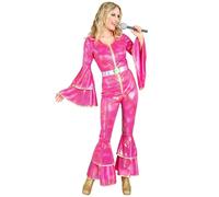 W WIDMANN MILANO Party Fashion - Disfraz estilo disco de los 70, hippie, mono, Dancing Queen, traje de una pieza