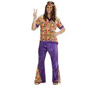 W WIDMANN MILANO Party Fashion - Disfraz hippie Dude, flower power, peace, disfraces de carnaval