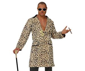 W WIDMANN MILANO Party Fashion - Disfraz Hustler, Millonario, Abrigo con estampado de leopardo, disfraces