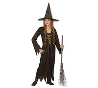 W WIDMANN MILANO Party Fashion - disfraz infantil bruja, vestido, sombrero de bruja, mago, hechicero, disfraces, Halloween