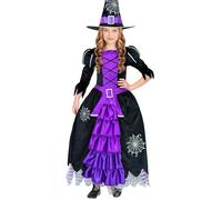 W WIDMANN MILANO Party Fashion - disfraz infantil bruja, vestido, sombrero, disfraz de cuento de hadas, disfraz Halloween