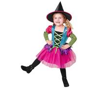 W WIDMANN MILANO Party Fashion - disfraz infantil bruja, vestido, sombrero, mago, Halloween