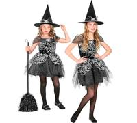 W WIDMANN MILANO Party Fashion - disfraz infantil bruja, vestido y sombrero, mago, cuento de hadas, carnaval, Halloween