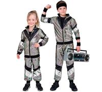 W WIDMANN MILANO Party Fashion - Disfraz infantil chándal, chaqueta y pantalón, atuendo de los años 80, chándal para carnaval y fiestas