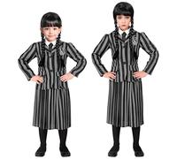 W WIDMANN MILANO Party Fashion - Disfraz infantil Dark Girl, uniforme escolar con chaqueta y falda, gótico, carnaval, disfraz de Halloween