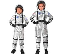 W WIDMANN MILANO Party Fashion - Disfraz de astronauta para niños, traje espacial con casco, mono espacial, astronauta, disfraces de carnaval