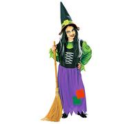 W WIDMANN MILANO Party Fashion - Disfraz infantil de bruja, vestido y sombrero, maga, disfraz de Halloween