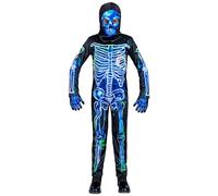 W WIDMANN MILANO Party Fashion - Disfraz de niño Esqueleto contaminado, mono con capucha y máscara, disfraz de terror, disfraz de Halloween