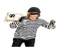 W WIDMANN MILANO Moda de fiesta, disfraz de ladrón seductor, malla de alta calidad, gorra elegante incluida, ajuste favorecedor para hombres, perfecto para Halloween y fiestas temáticas