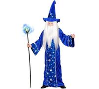 W WIDMANN MILANO Party Fashion - Disfraz infantil de mago, túnica y sombrero, mago, disfraz de cuento de hadas, carnaval