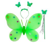 W WIDMANN MILANO Party Fashion - Disfraz infantil de mariposa, alas, diadema y varita mágica, disfraz de hada para niñas para carnaval