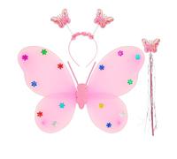 W WIDMANN MILANO Party Fashion - Disfraz infantil de mariposa, alas, diadema y varita mágica, disfraz de hada para niñas para carnaval
