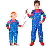 W WIDMANN MILANO Party Fashion - Disfraz infantil de muñeca terrorífica, pantalón con peto y jersey, disfraz de Halloween, carnaval
