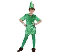 W WIDMANN MILANO Moda de Fiesta, Disfraz de Peter, Túnica, Cinturón, Gorro, Talla 104cm, Fácil Cuidado, Perfecto para Carnavales y Cumpleaños, Variedad de Opciones Disponibles