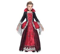 W WIDMANN MILANO Party Fashion - Disfraz infantil de vampiresa, vestido con enagua y falda de aro, collar, chupa sangre, Halloween
