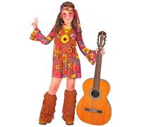 W WIDMANN MILANO Party Fashion - disfraz infantil hippie, flower girl, flower power, disfraz niña