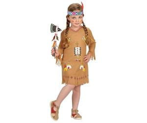 W WIDMANN MILANO Party Fashion - disfraz infantil indio, vestido, diadema con plumas, carnaval, fiesta tematica