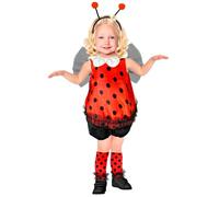 W WIDMANN MILANO Party Fashion Disfraz infantil mariquita, color rojo, 128 (Widmann S.r.l. 21496)