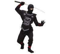W WIDMANN MILANO Party Fashion - Disfraz Niños Negro Ninja, Samurai, Guerrero, Luchador, disfraces de Carnaval