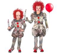 W WIDMANN MILANO Party Fashion - Disfraz infantil payaso asesino, payaso de terror, disfraz Halloween