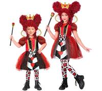 W WIDMANN MILANO Party Fashion - Disfraz infantil Reina de Corazones para niñas, conjunto de disfraz con vestido y corona para carnaval