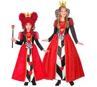 W WIDMANN MILANO Party Fashion - Disfraz infantil Reina de Corazones, vestido, corona, disfraz de cuento de hadas