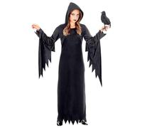 W WIDMANN MILANO Party Fashion - disfraz infantil reina oscura, vestido con capucha, reina gótica, disfraces
