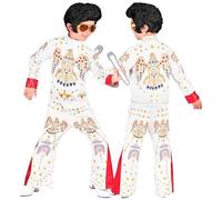 W WIDMANN MILANO Party Fashion - Disfraz infantil Rey del Rock'N'Roll, camiseta y pantalones, traje de músico para carnaval y fiestas