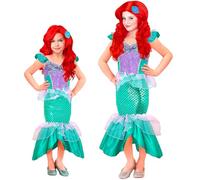 W WIDMANN MILANO Party Fashion - Disfraz infantil sirena, vestido y pinza para el pelo, mundo submarino, disfraz niñas