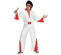 W WIDMANN MILANO Party Fashion - Disfraz King of Rock'n'Roll hombre | Mono con bordado de lentejuelas y cinturón, disfraz de estrella del rock para fiestas temáticas de los años 50 y Carnaval