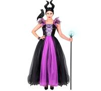 W WIDMANN MILANO Party Fashion - Disfraz Malefizia, vestido y diadema, hada malvada, cuento de hadas, Halloween