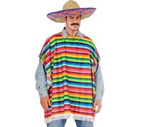 W WIDMANN MILANO Party Fashion - disfraz mexicano, poncho y sombrero, talla única, fiesta temática, carnaval