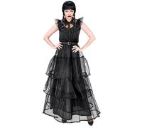 Widmann Milano Disfraz Party Fashion Niña vestido oscuro Miércoles Halloween