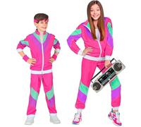 W WIDMANN MILANO Party Fashion - Disfraz Niños chándal, rosa, traje años 80, chándal, traje mal gusto, disfraces
