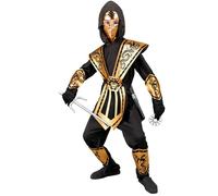 W WIDMANN MILANO Party Fashion - Disfraz Niños Kombat Ninja, Oro, Luchador, Guerrero Kung Fu, Japón