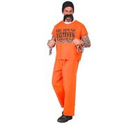 W WIDMANN MILANO Party Fashion - Disfraz preso, camiseta, pantalón, gorro, bigote, preso, convicto