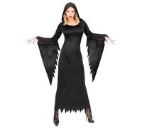 W WIDMANN MILANO Party Fashion - disfraz reina oscura, vestido con capucha, bruja, reina gótica, Halloween, carnaval